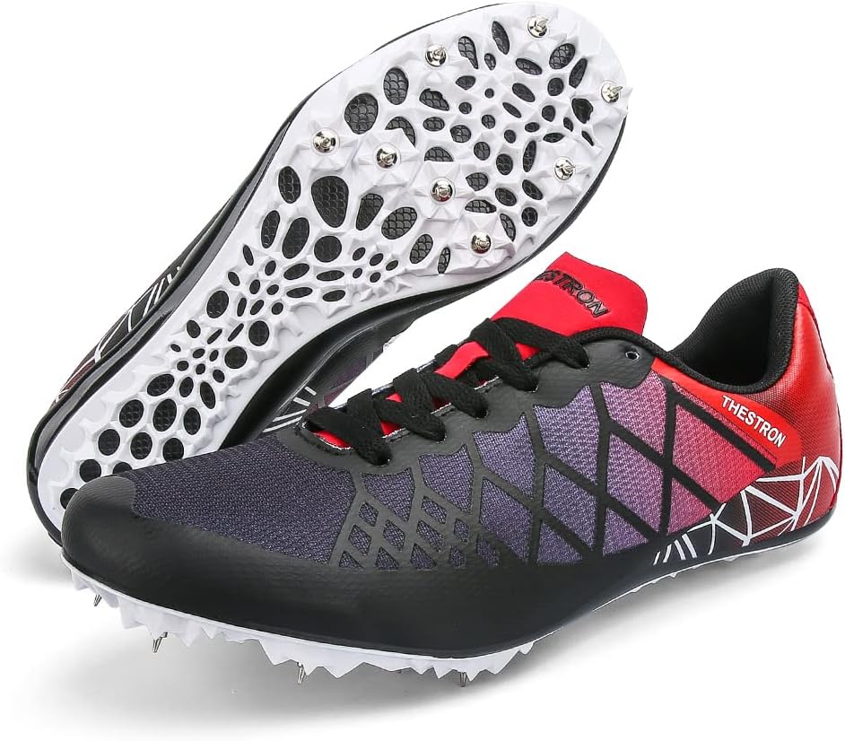 Mens Womens Boys Girls Spikes Athletics Racing Running Shoes Track and Field Sne...