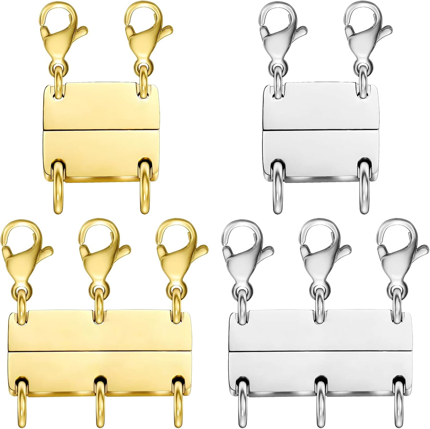 Necklace Layering Clasps Magnetic Clasps for Jewelry,18K Gold and Silver Separat...
