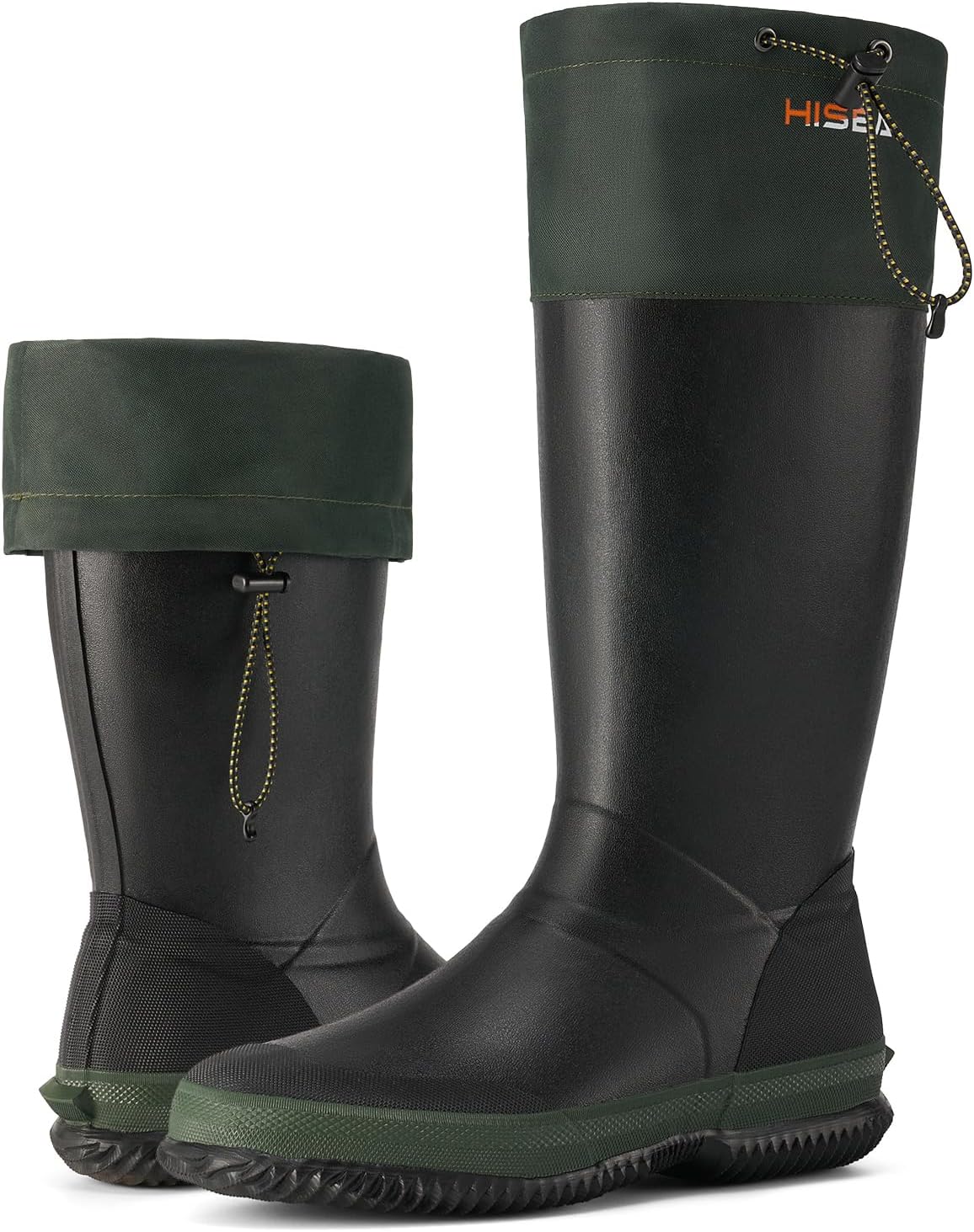 HISEA Classic Men’s Rainboot Neoprene Rubber Rain Boots for Men Waterproof with...