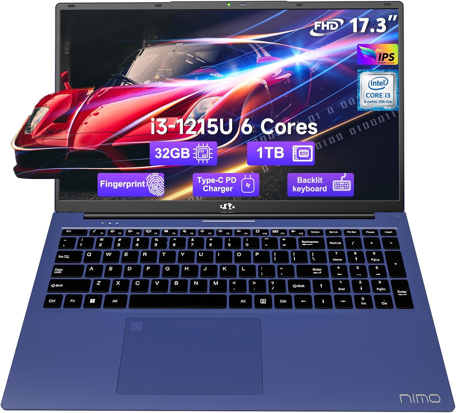 17.3" FHD-Laptop Business-Laptop, 32GB RAM 1TB SSD Intel 6 Cores i3-1215U(Beat i...