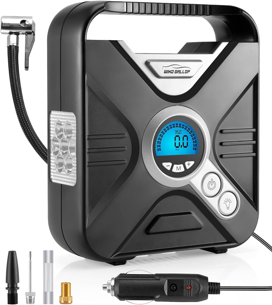 WindGallop Car Tyre Inflator Air Compressor Tyre Pump 12V Electric Car Air Pump...