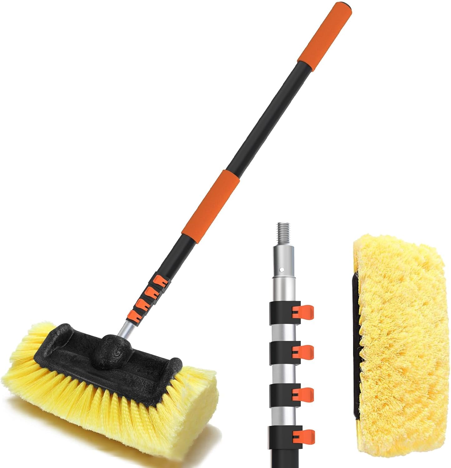 Buyplus 12FT Car Wash Brush with Long Handle, 12-Inch Soft Bristle, with Alumini...