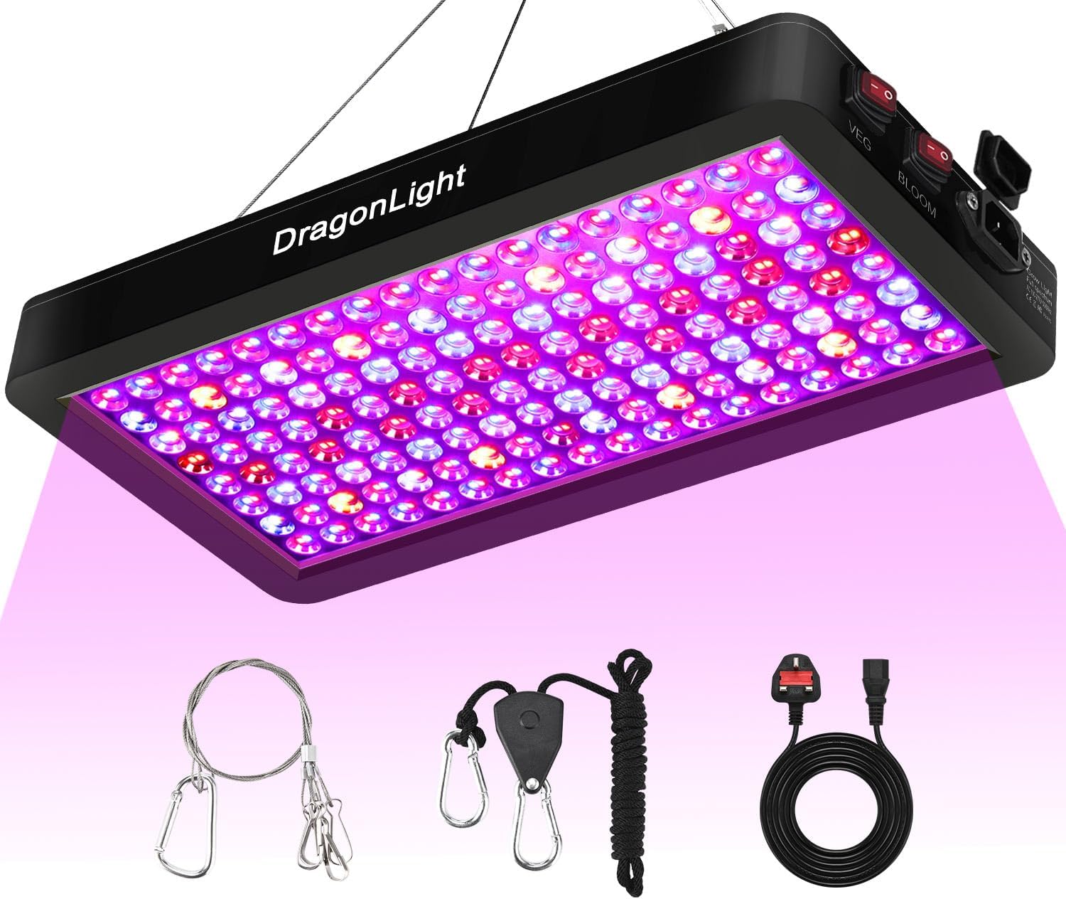 2024 Newest BW2000 LED Grow Lights Double Chips Full Spectrum with 3-Metre Cable...