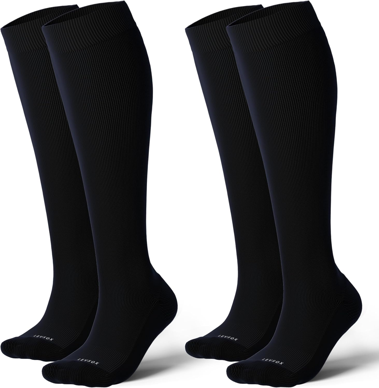 LEVSOX Thick Cotton Compression Socks for Women&Men 20-30mmHg Knee High Cute Sup...