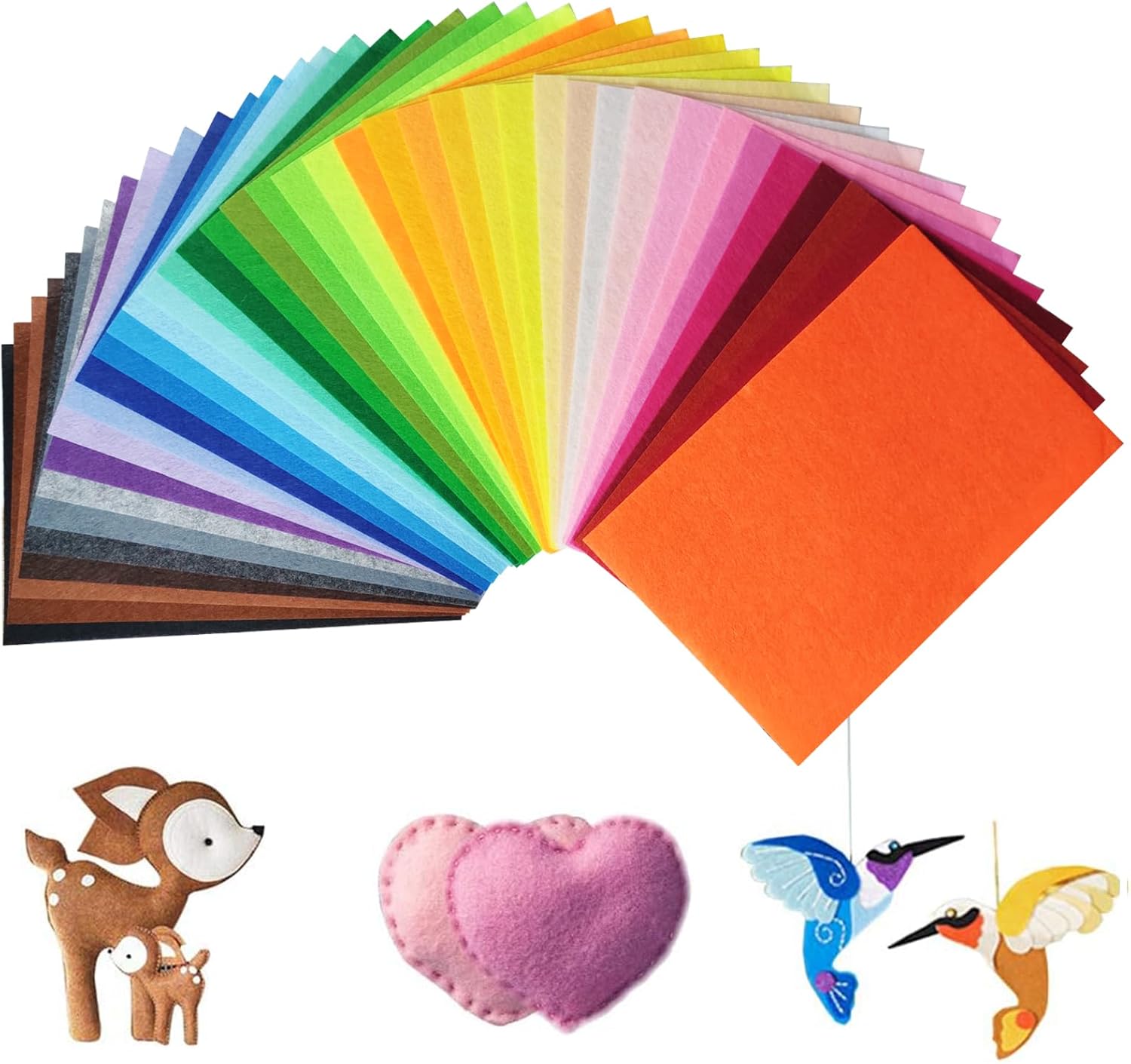 40pcs Felt Fabric Sheets -A4 Size Textile Fabrics DIY Craftwork, 40 Assorted Col...