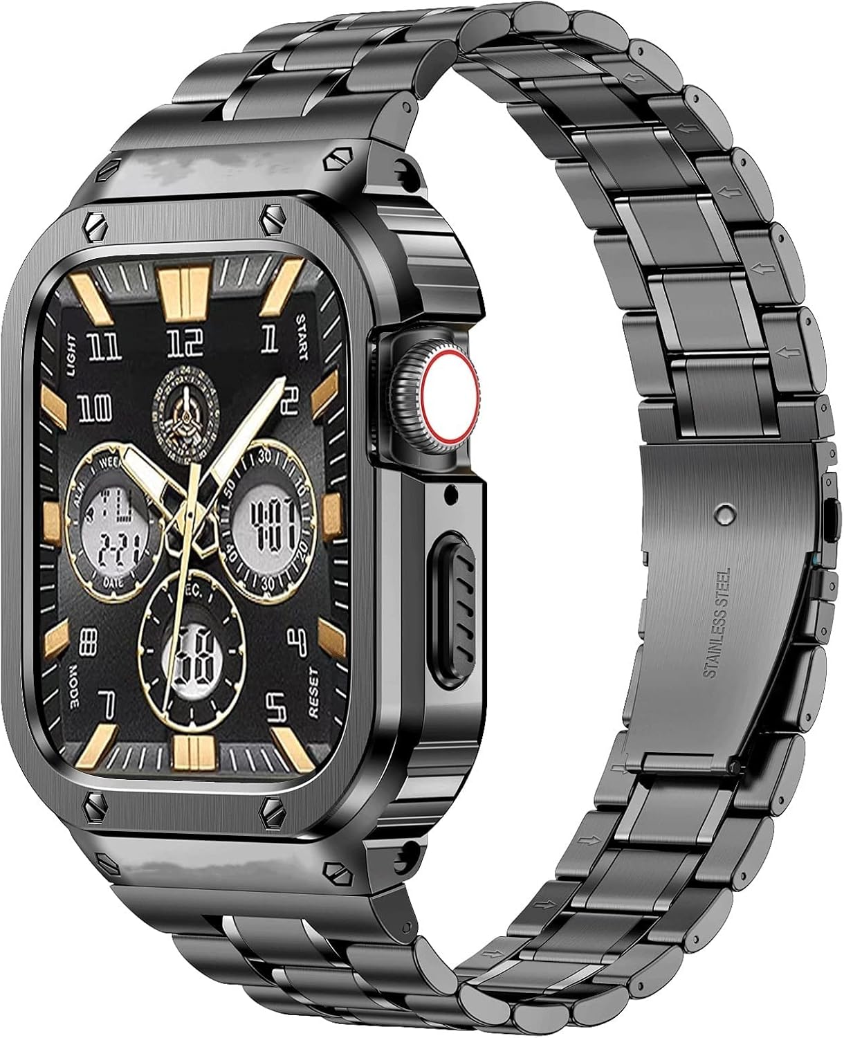 MioHHR Stainless Steel Watch Band with Case Compatible for Apple Watch Bands 42/...