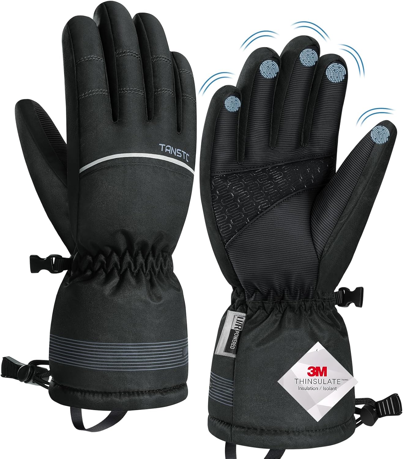 TANSTC Winter Thermal Gloves for Men and Women Waterproof & Windproof 3M Thinsul...