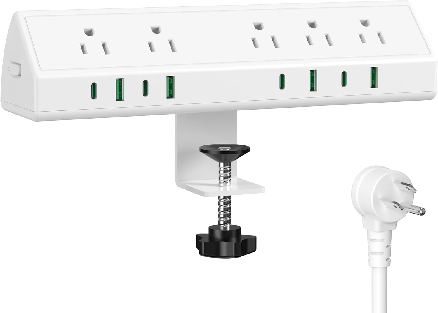 45W Fast Charging Station,Desk Clamp Power Strip,4 PD USB-C Ports,5 AC Outlets,S...