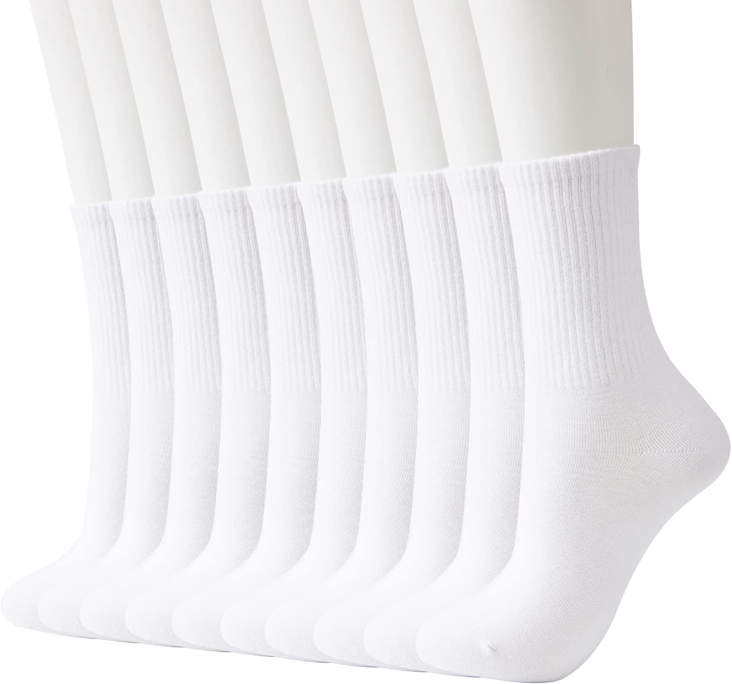 J-BOX Women Cotton Crew Socks - Breathable Thin Dress Socks for Business & Casua...