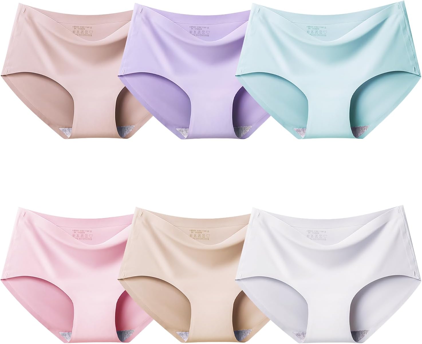 Domee Teen Girls Seamless Underwear No Show Panties Pack of 6 Invisible Briefs 1...