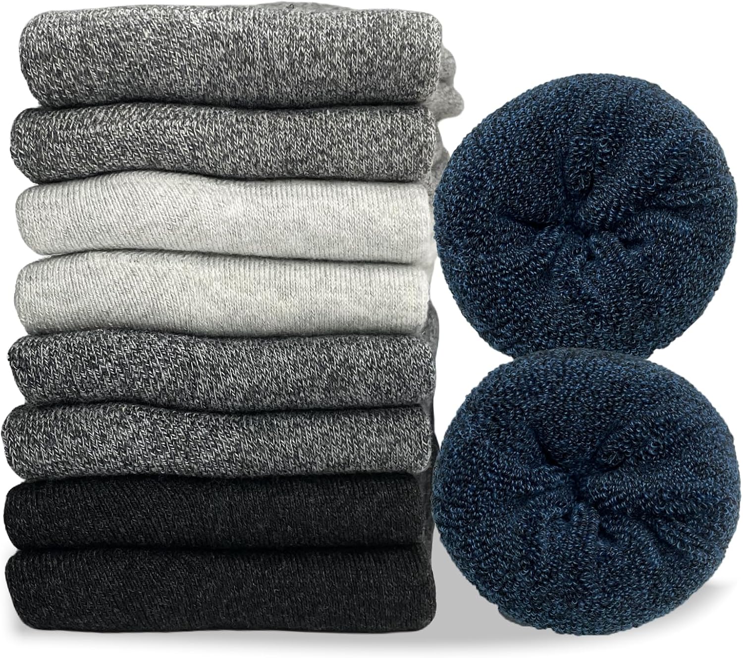 Hocerlu 5 Pairs Men Thermal Socks - Thick & Warm Winter Socks, Thicken Cushion W...