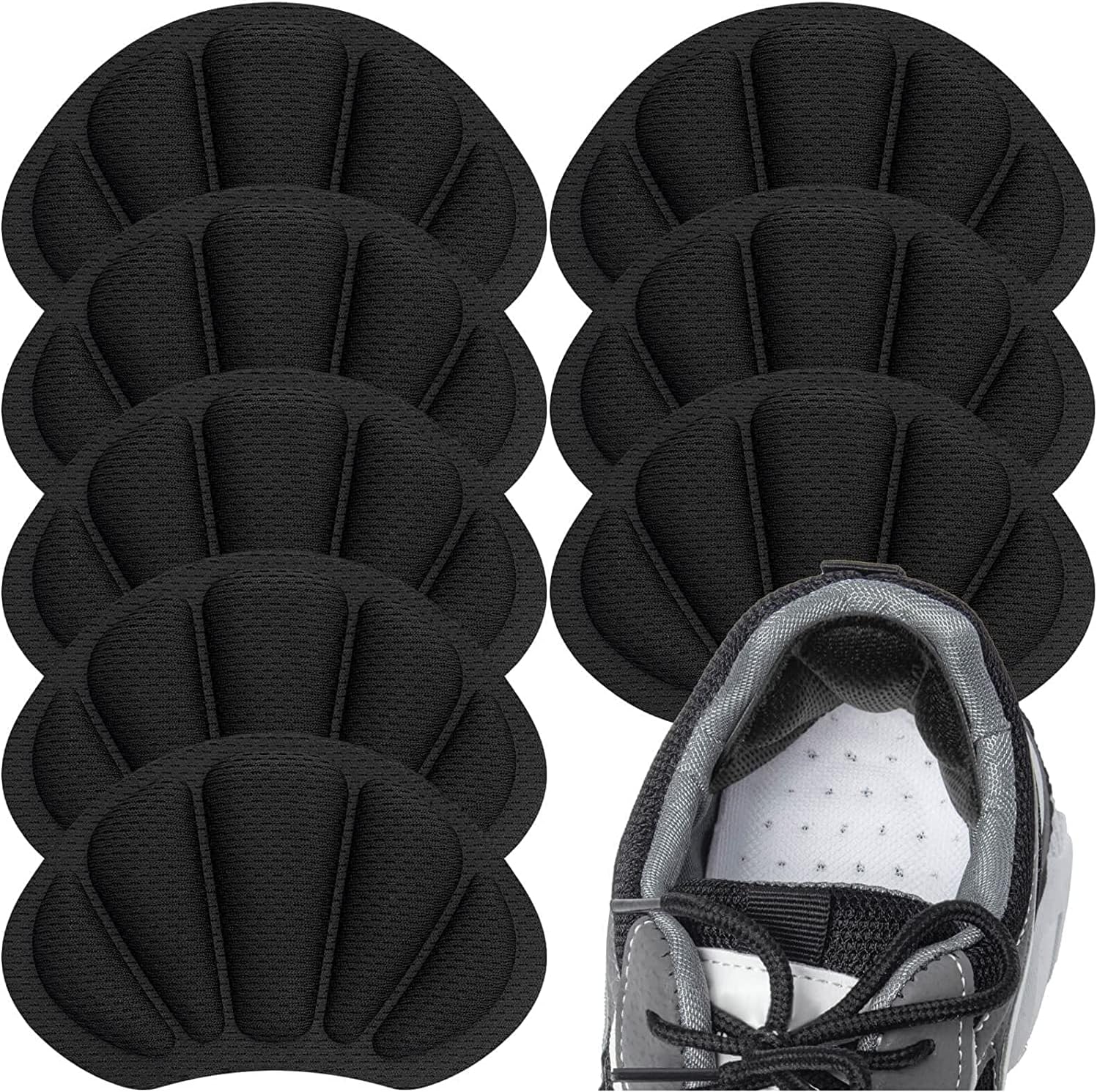 Heel Cushion Pads, 8 Pcs Mesh Self-Adhesive Heel Cushion Inserts for Back of Hee...