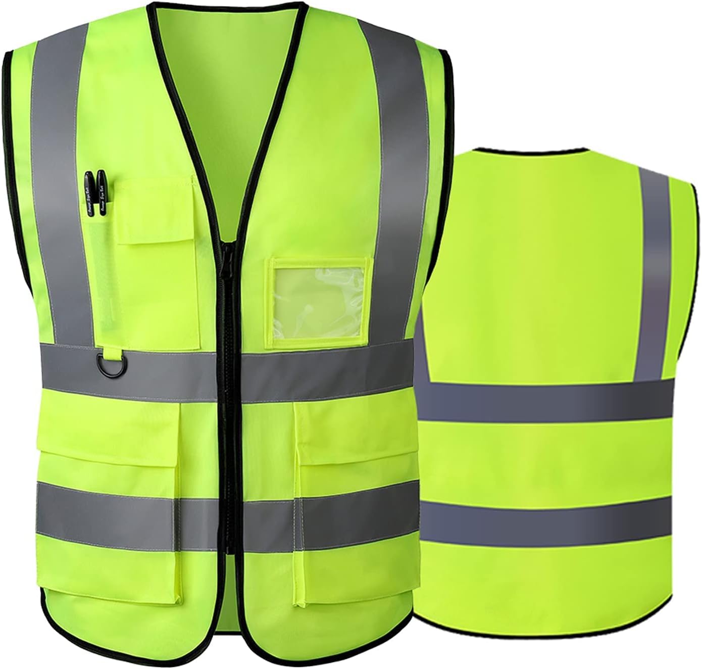 Hi Vis Vests for Women Men High Visibility Reflective Safety Security Vest with...