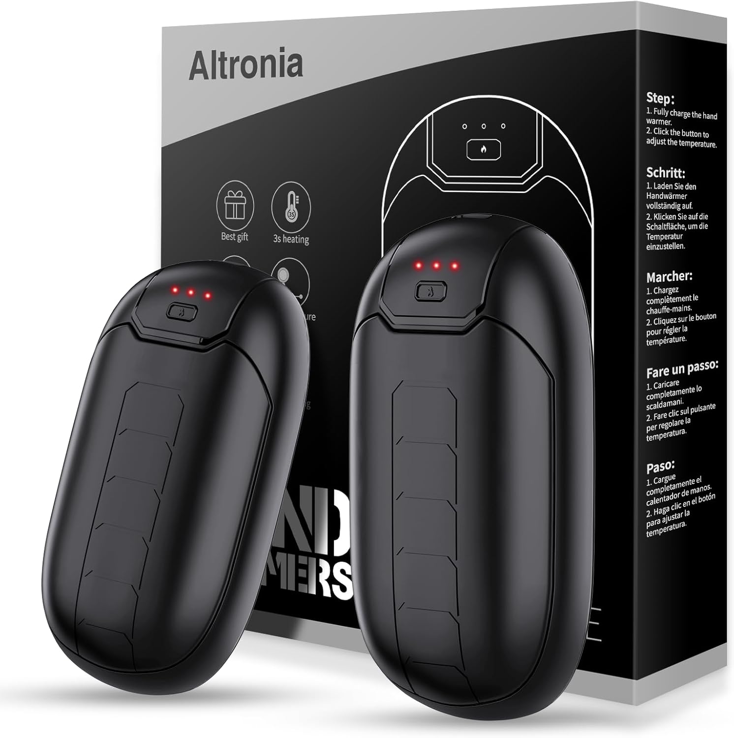Hand Warmers, 2-Pack Hand Warmer Rechargeable,Magnetic Electric Handwarmer 7 Hrs...