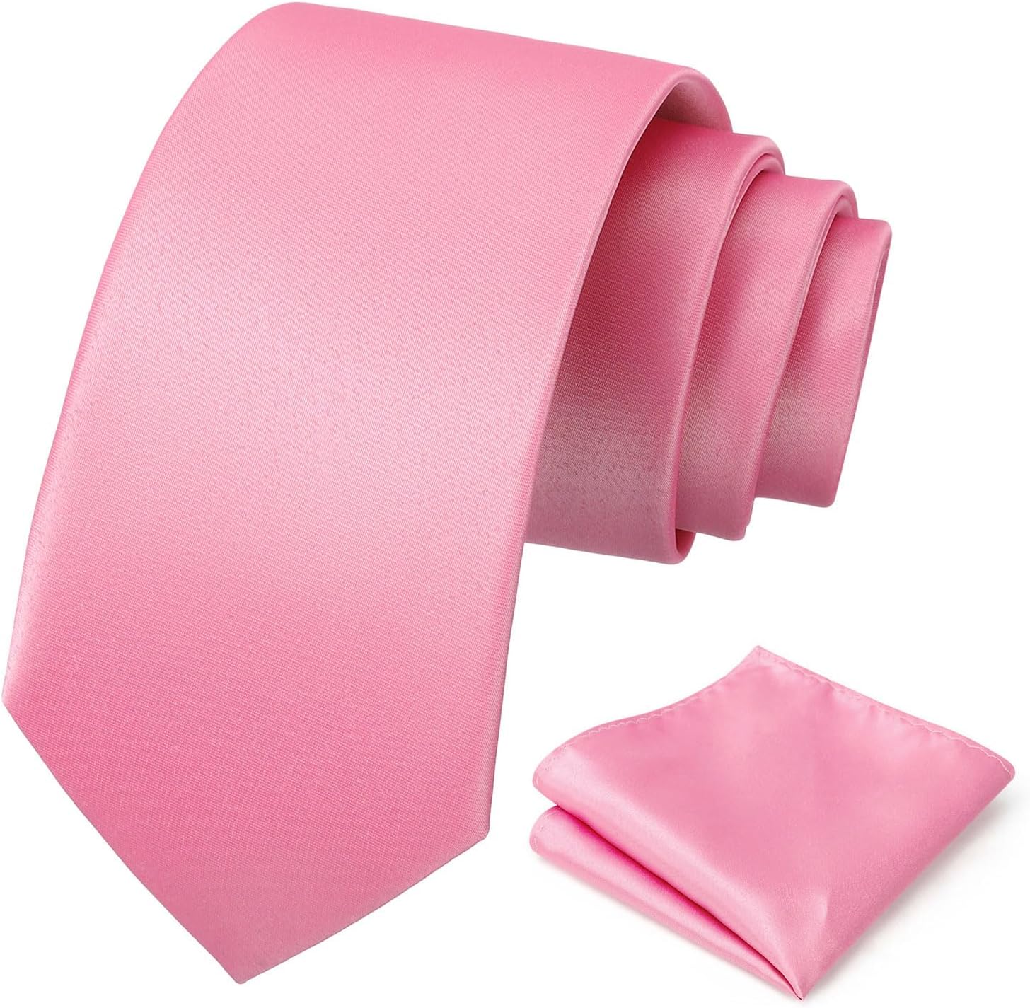 PenSee Men's Tie Set Solid Pure Color 3.15" (8CM) Classic Formal Plain Necktie a...