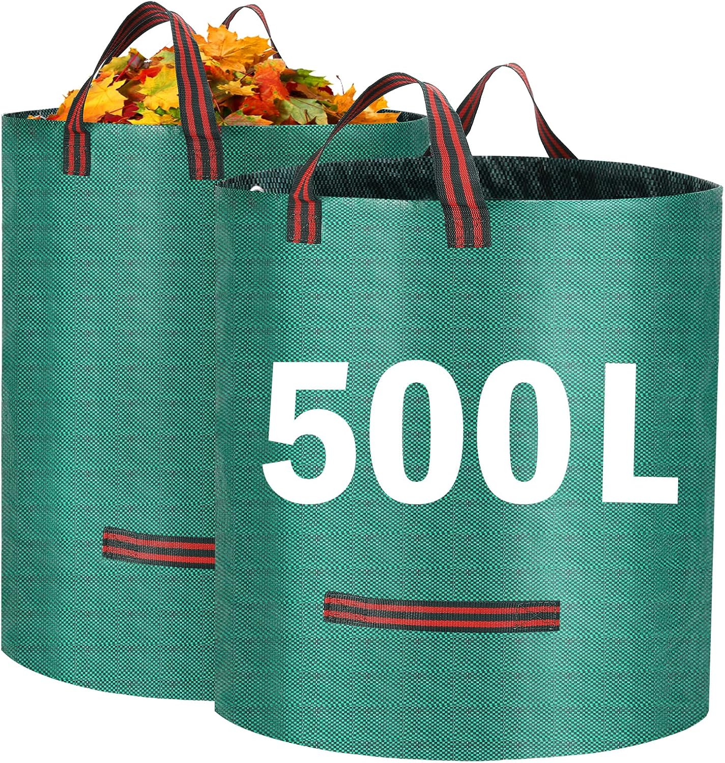 Heavy Duty Garden Waste Bags, 500 Litre Large Garden Bag with Handles, Reusable...