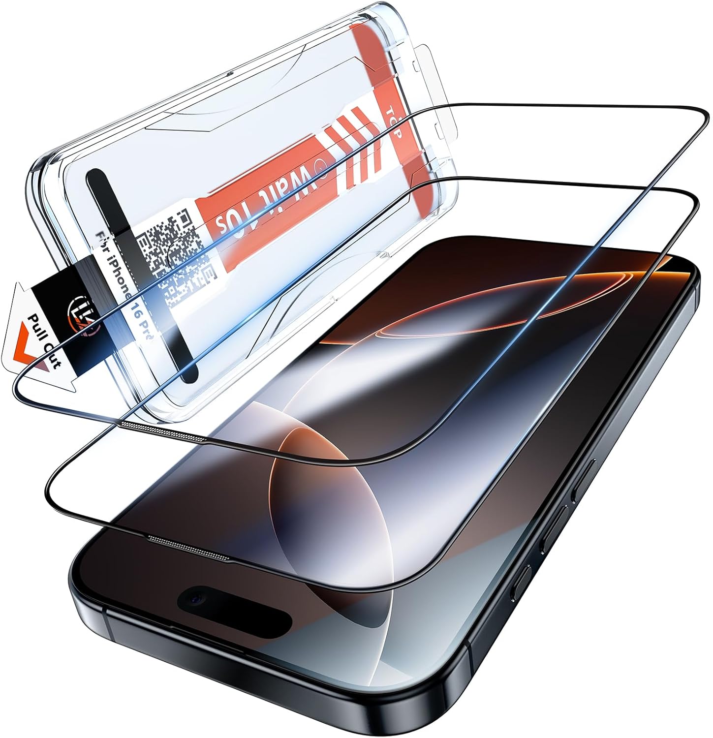 LK for iPhone 16 Pro Screen Protector 6.3-Inch, Auto Dust-Elimination 2 HD Tempe...