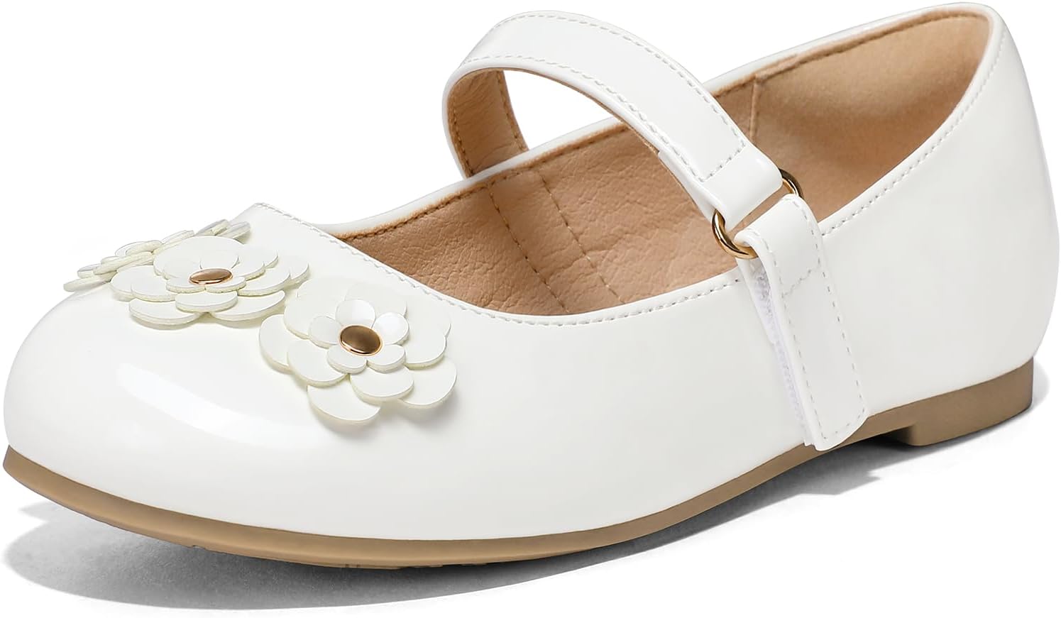K KomForme Girl's Ballet Flats Non-Slip Soft Mary Jane Walking Party Dress Shoes...