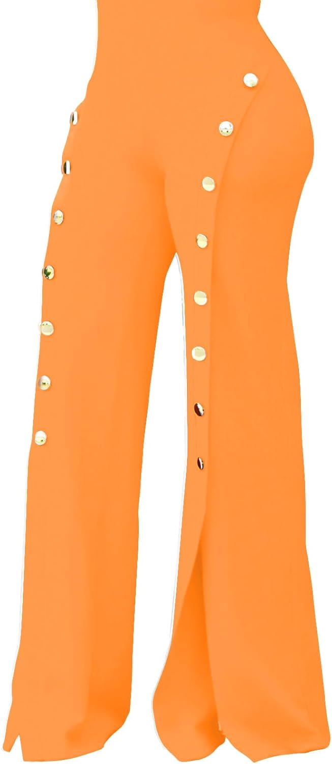 PINSV Women's High Waisted Stretchy Bootcut Pull On Dress Pants Casual Work Pant...