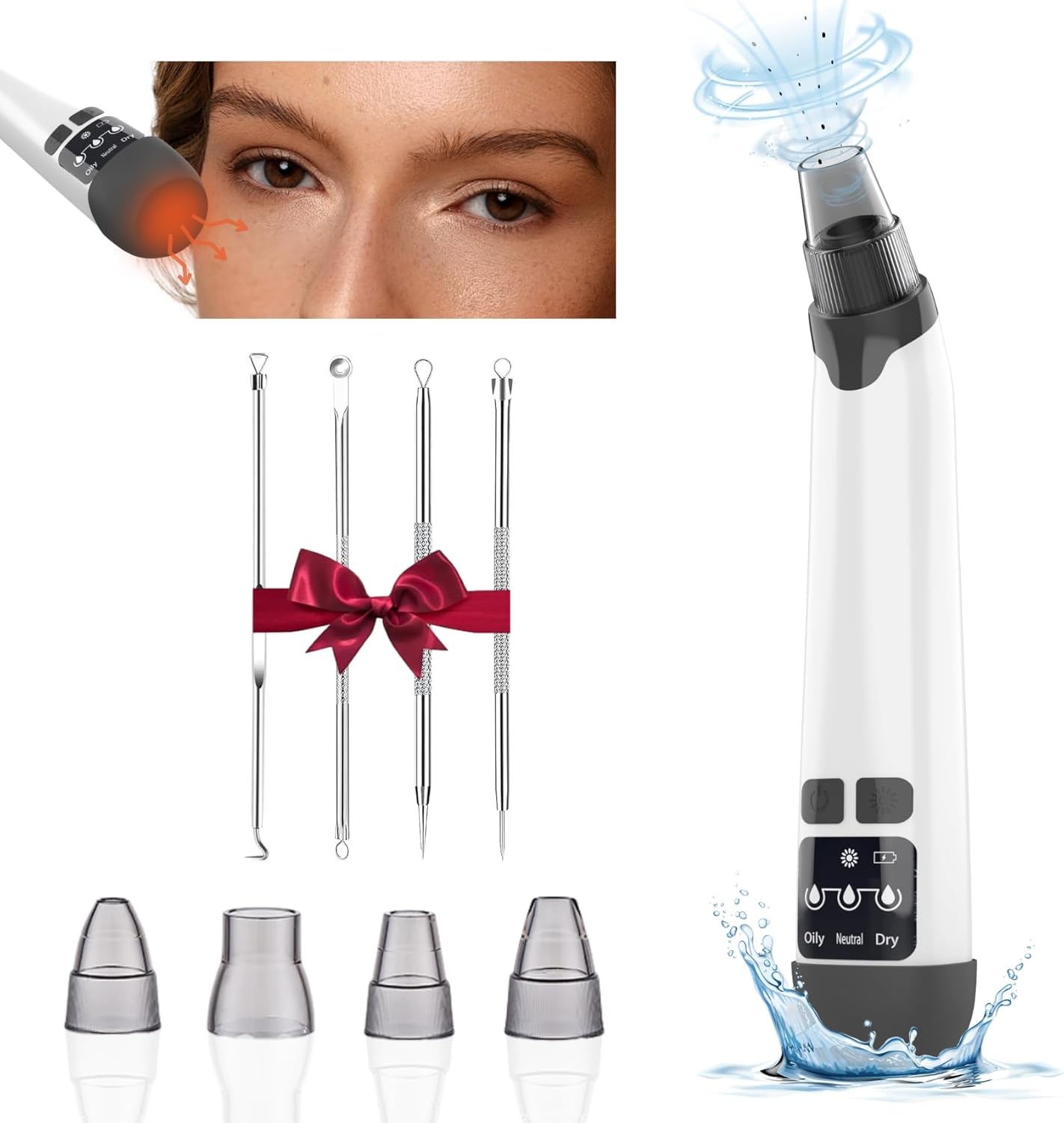 Blackhead Remover Vacuum - Black Head Remover for Face,Blackhead Extractor Tool...