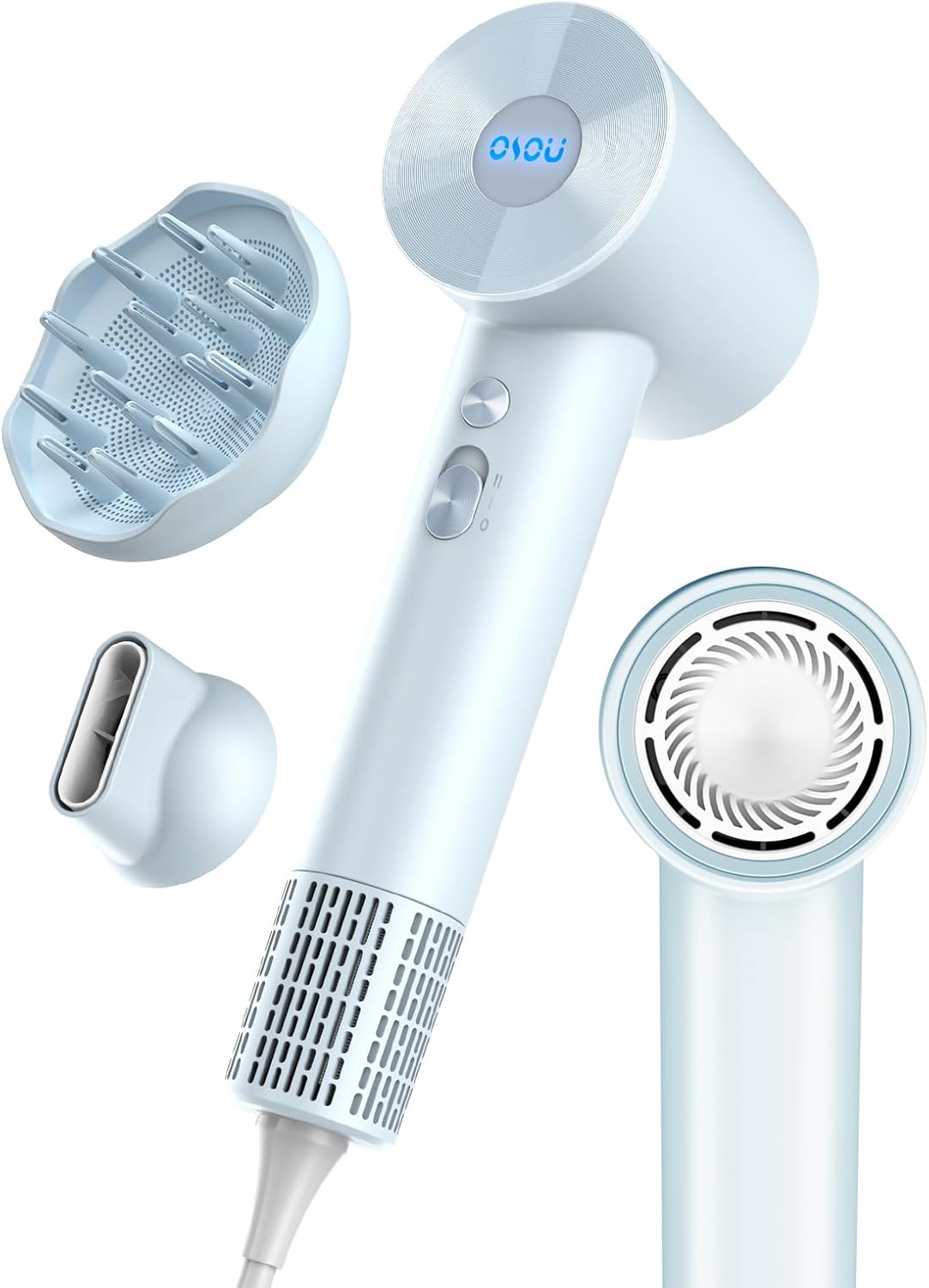 Hair Dryer with Diffuser for Curly Hair, Negative Ionic Hairdryer, High-Speed Bl...