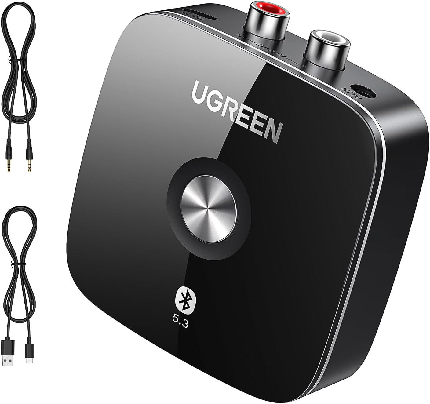 UGREEN Bluetooth 5.3 Receiver for Hi-Fi, Low Latency Audio, 3.5mm Aux and RCA Co...