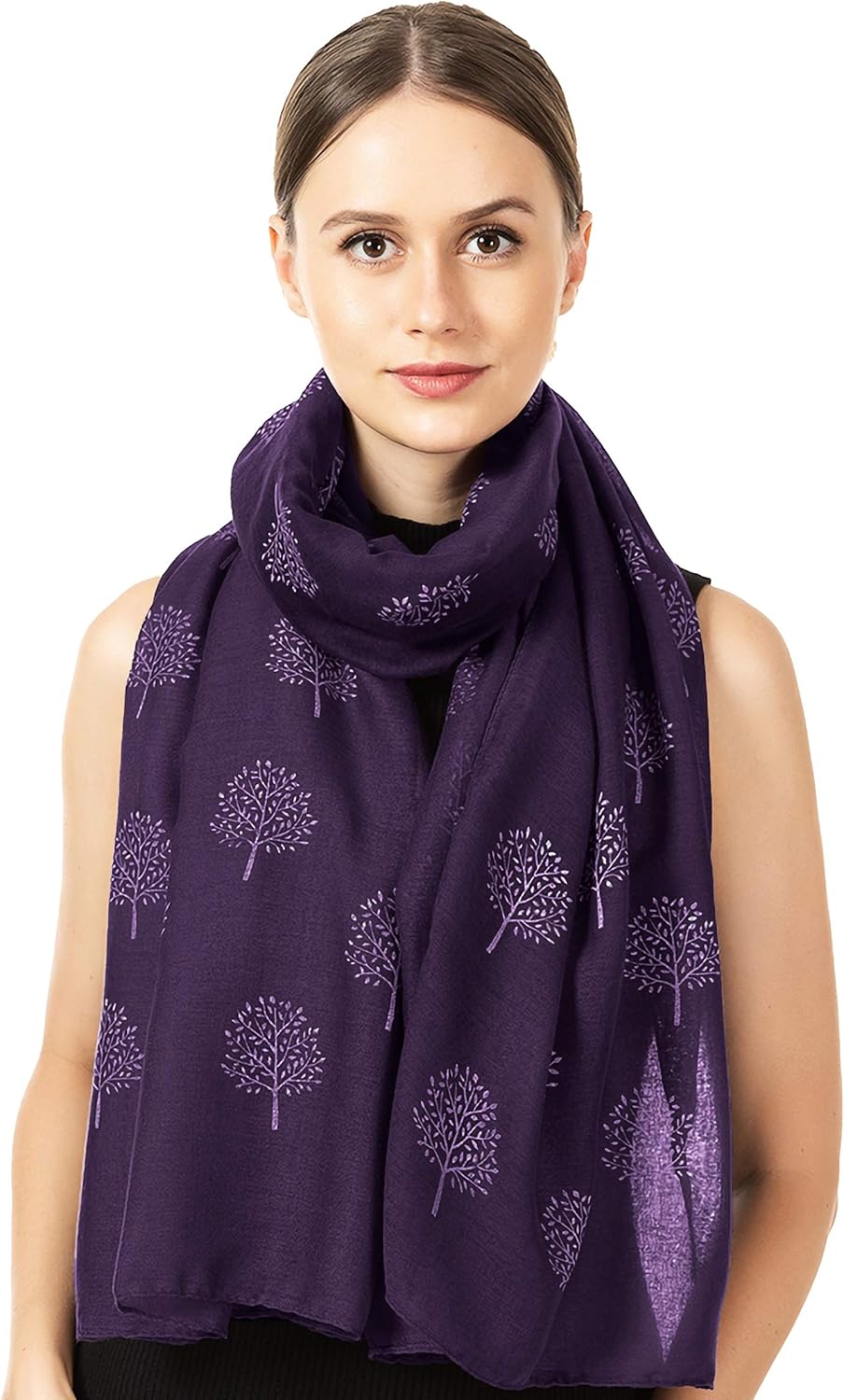 World of Shawls Mulberry Tree Scarf Shawl Wrap Soft Warm Purple