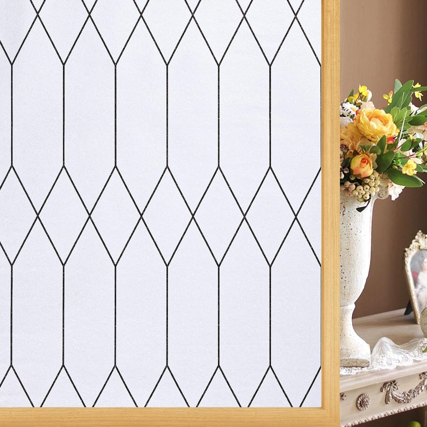 Windimiley Window Privacy Film Stained Glass Frosted Glass Window Clings Morocca...