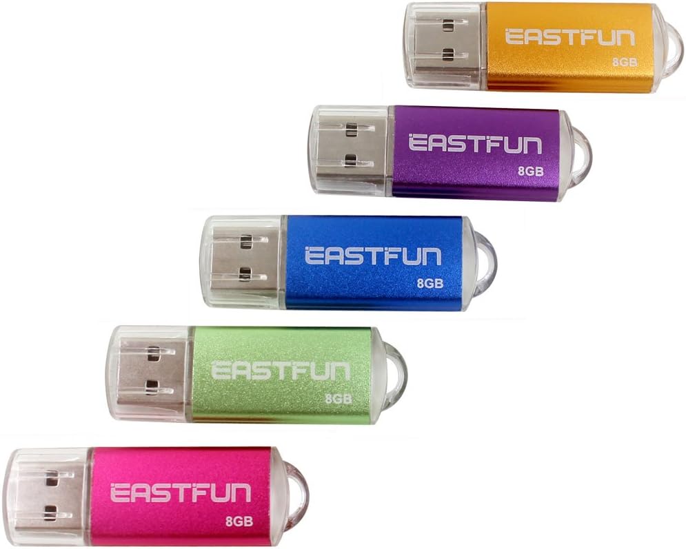 EASTFUN 5Pcs 8GB USB Flash Drive USB 2.0 Flash Mem...