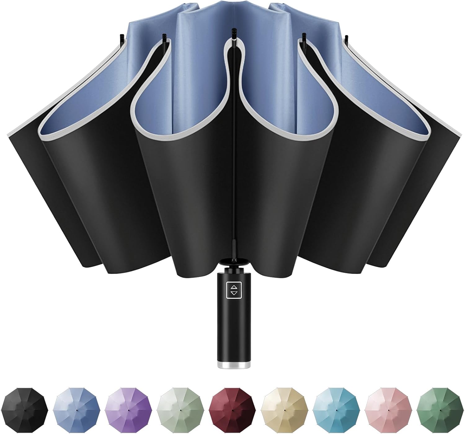 Yoobure Inverted Travel Umbrella, Automatic Umbrellas for Rain, Windproof Compac...