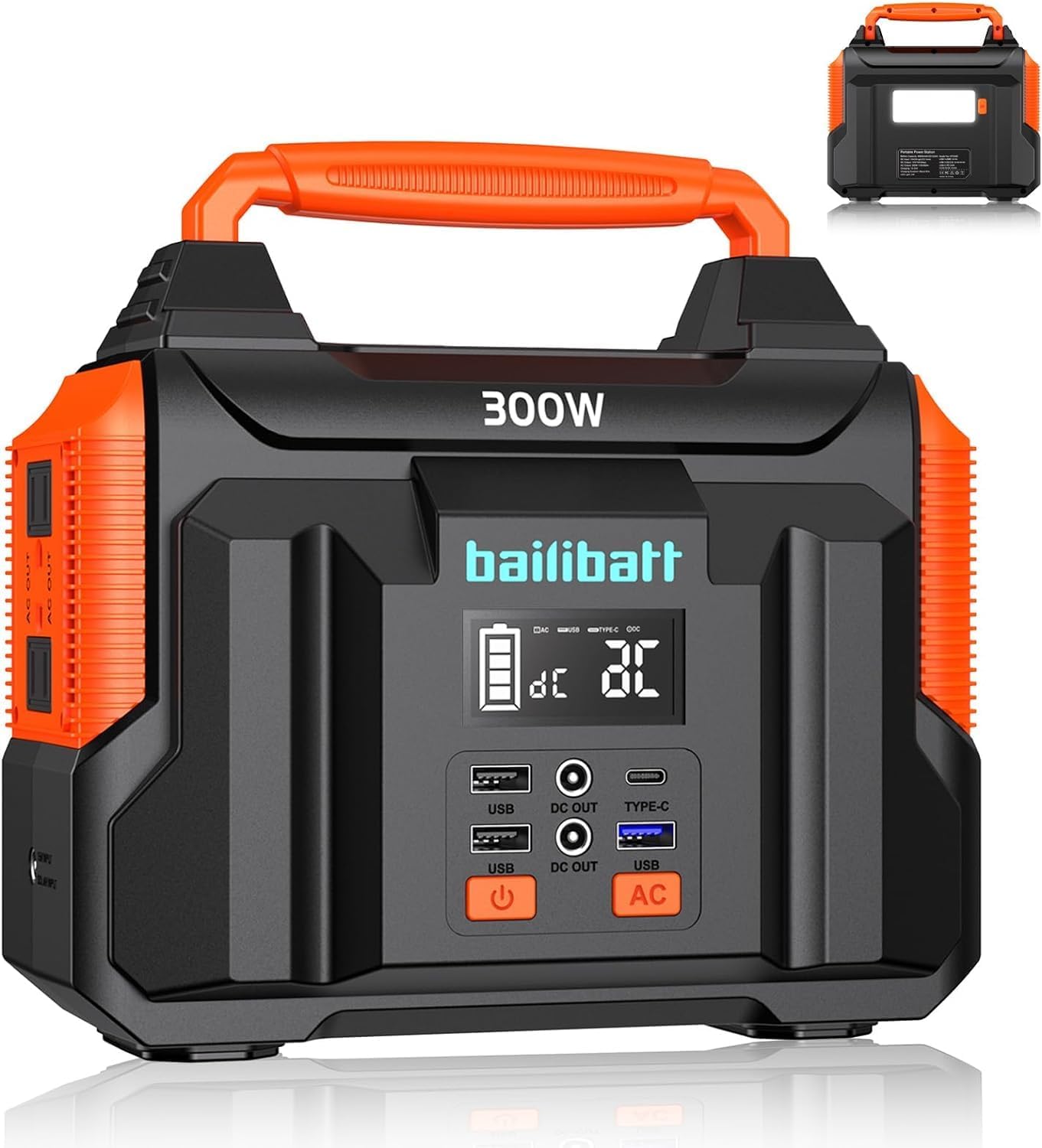 Portable Power Station 300W 257wh Lithium Battery...