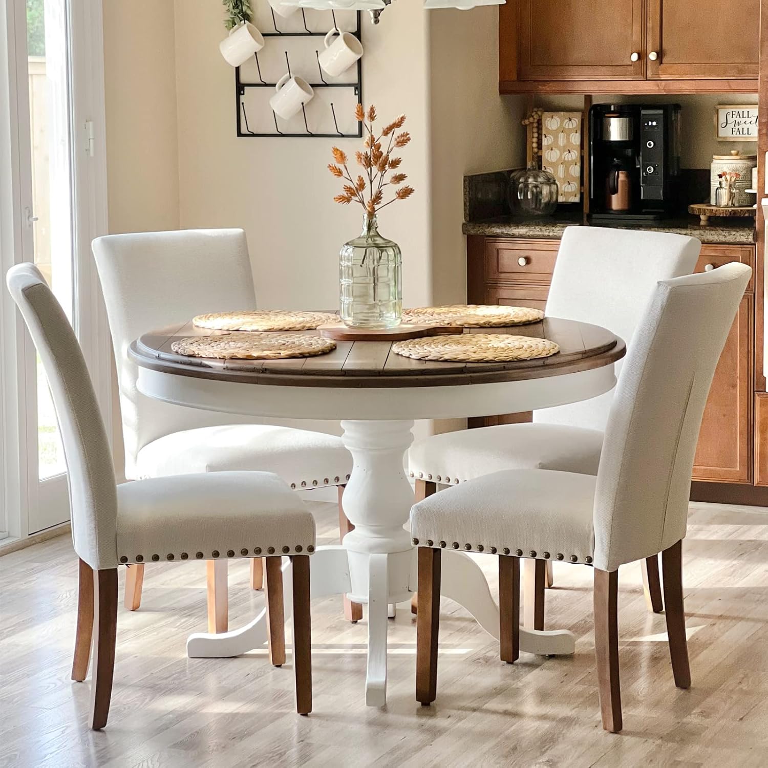 COLAMY Upholstered Parsons Dining Chairs Set of 4,...