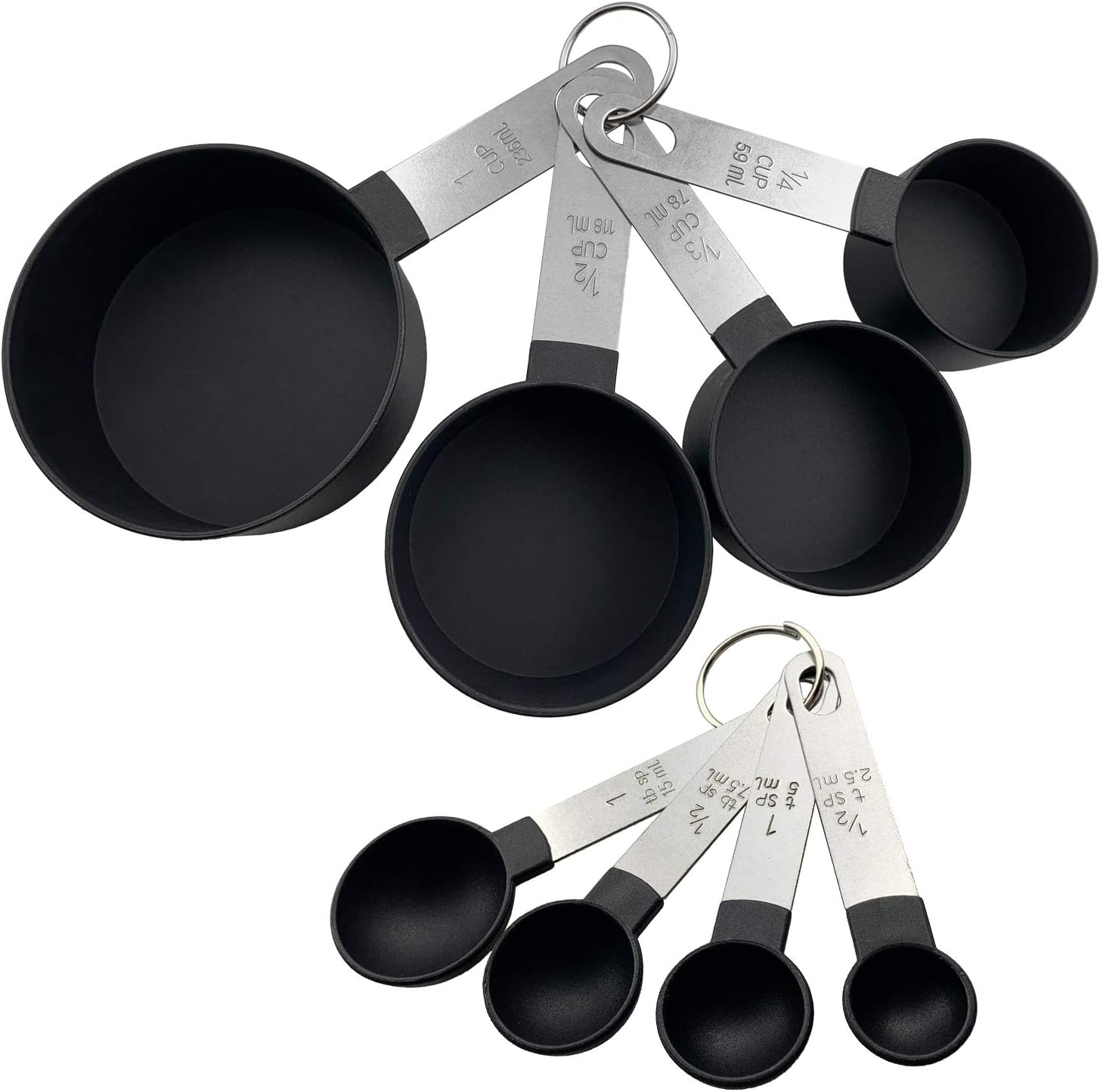 HINMAY 8-Piece Measuring Cups and Spoons Kitchen Nesting Measurement Tools for L...