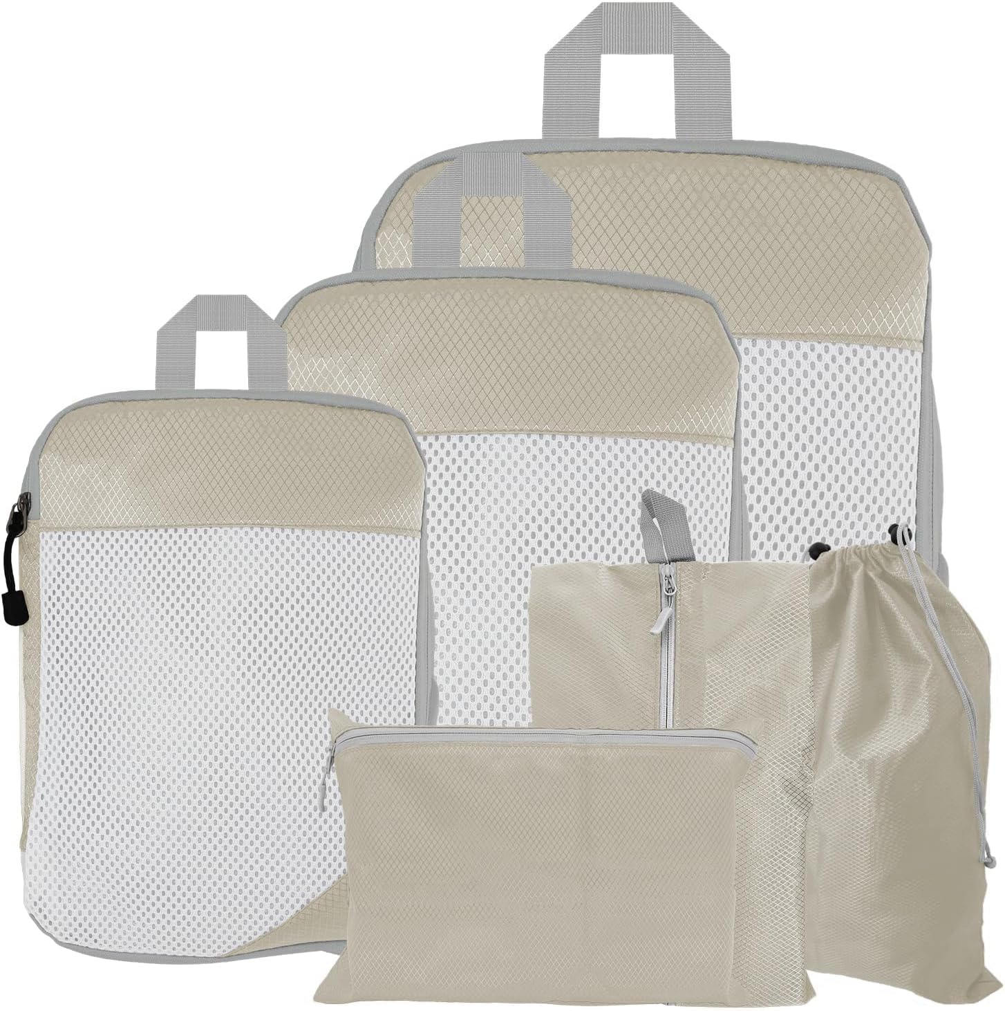 Compression Packing Cubes Set, Ultralight Expandable Travel Organizers for Carry...