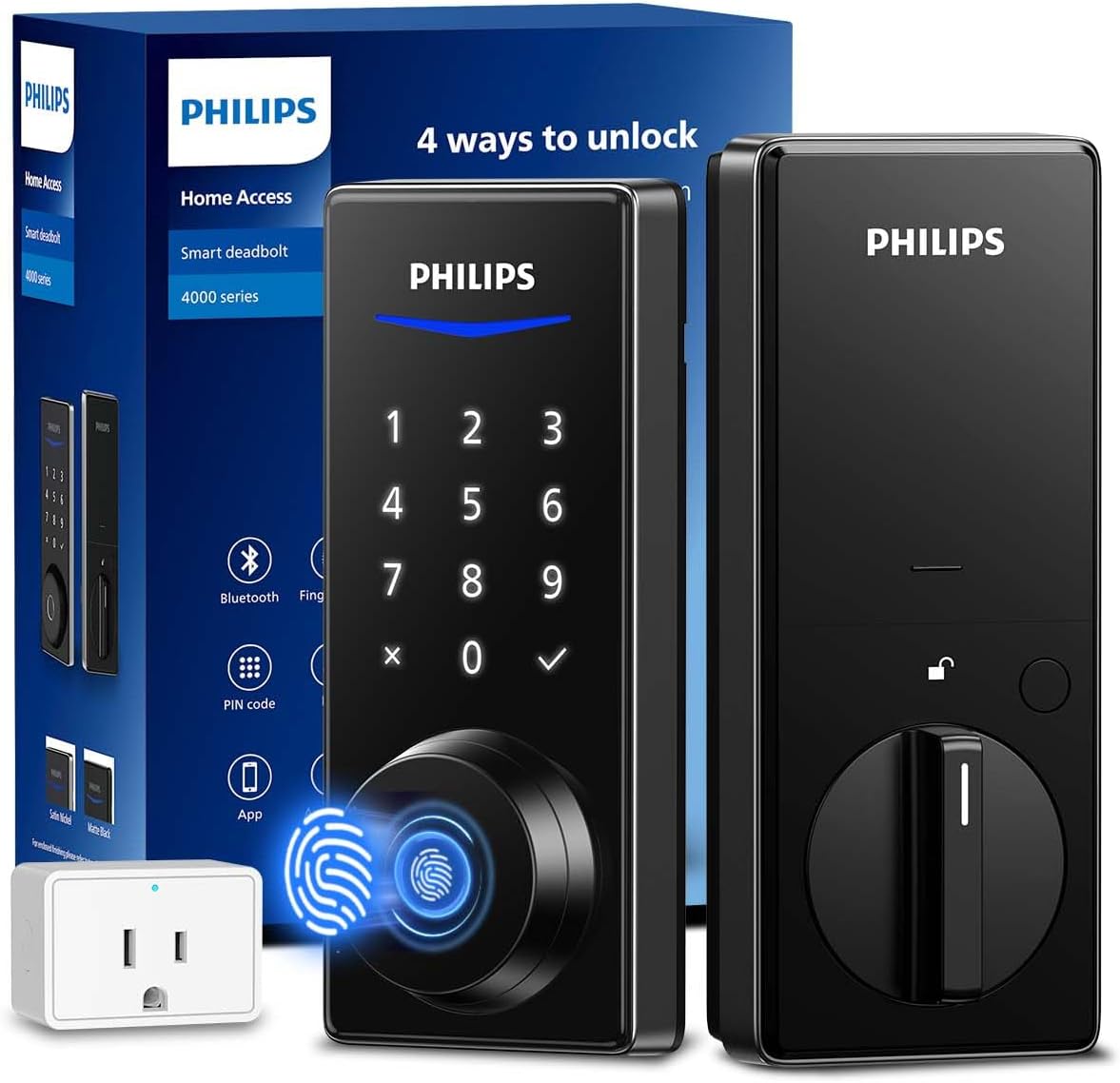Philips Wi-Fi Smart Door Lock, Keyless Entry Door Lock with App Control,Fingerpr...