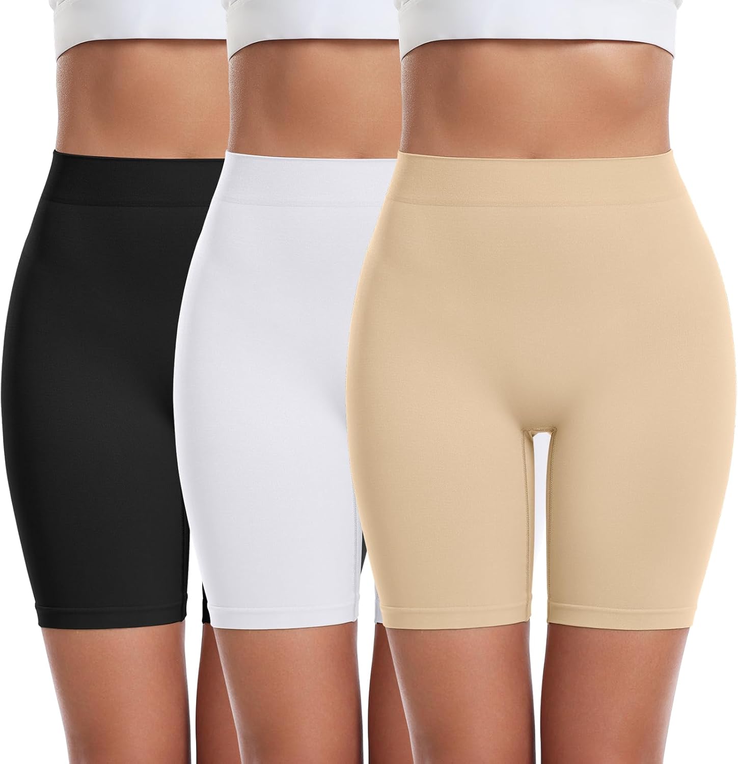 3 Pack Slip Shorts for Women Under Dress Comfortable Smooth Boyshorts Panties Bi...