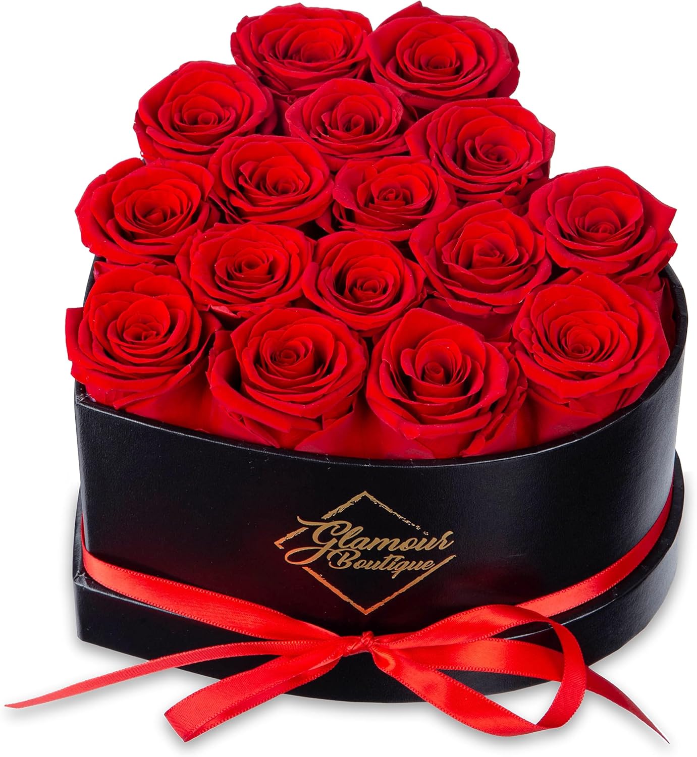 16 Flower Forever Heart Shape Box - Preserved Roses Gift for Her, Preserved Flow...