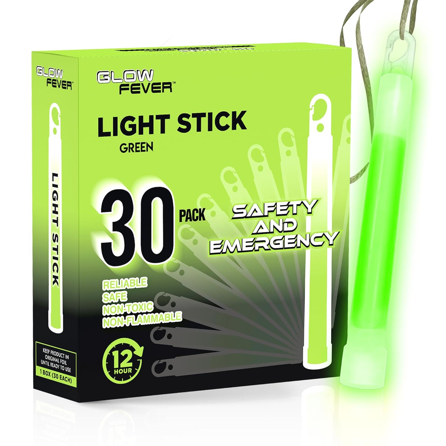 Glow Fever Glow Sticks Bulk, Emergency Safety Military 6'' Lightsticks, Light Up...