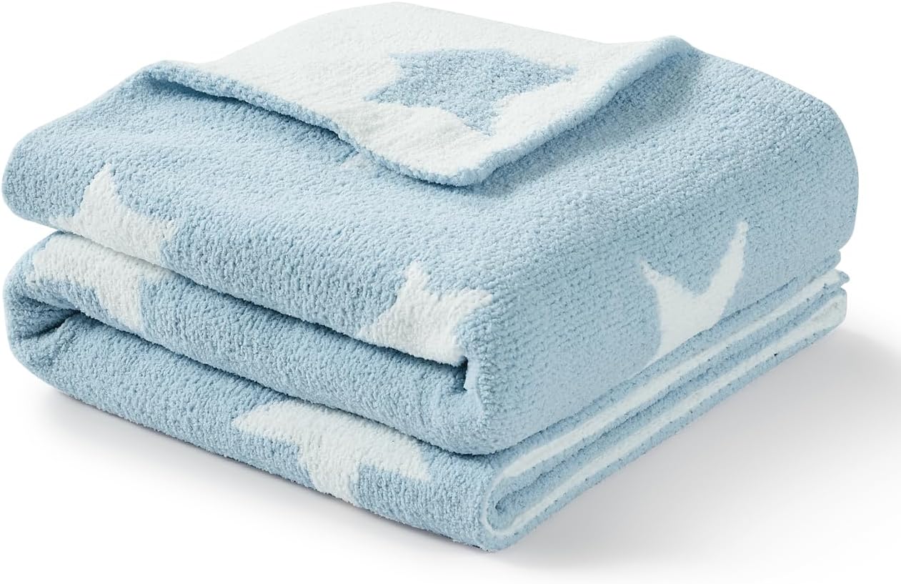 CREVENT 75cmX100cm Cozy Soft Warm Chenille Baby Blanket for Girls Boys, Newborn...
