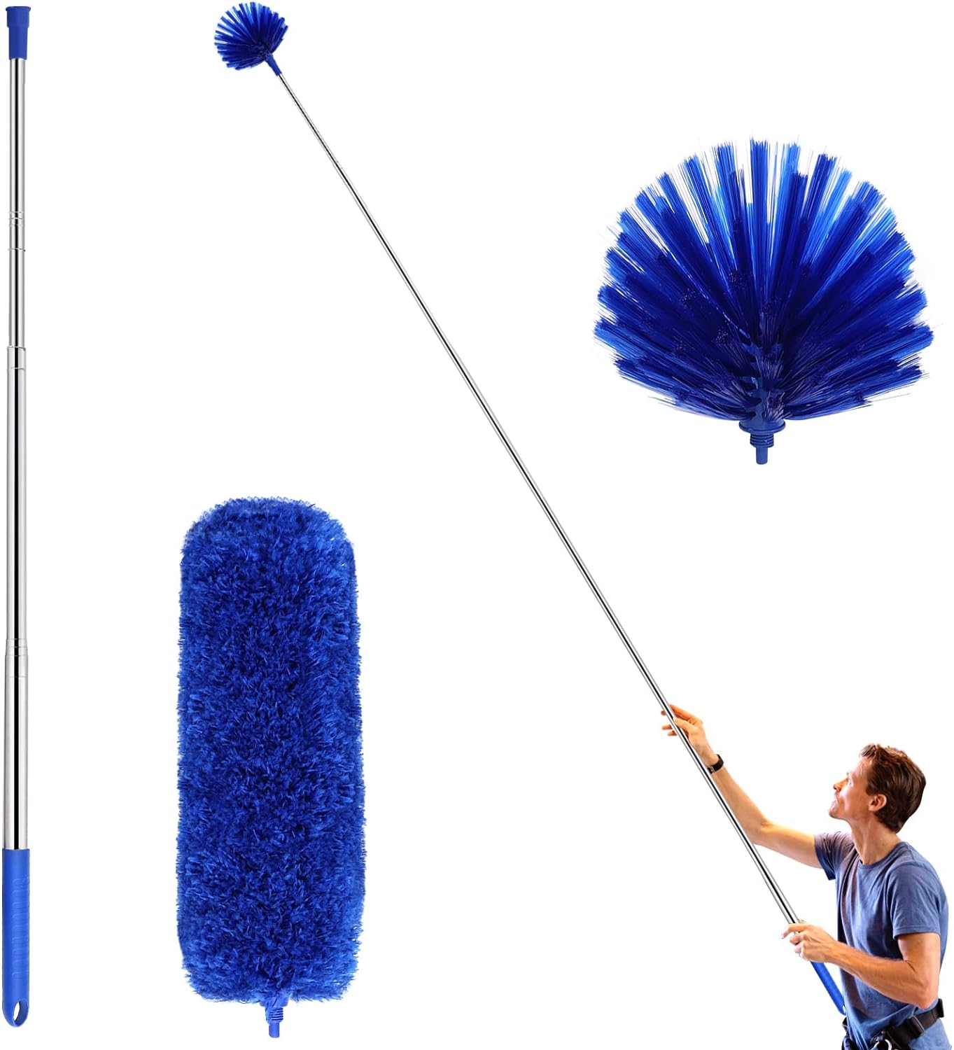 Cobweb Duster with Extension Pole, Washable Cleani...