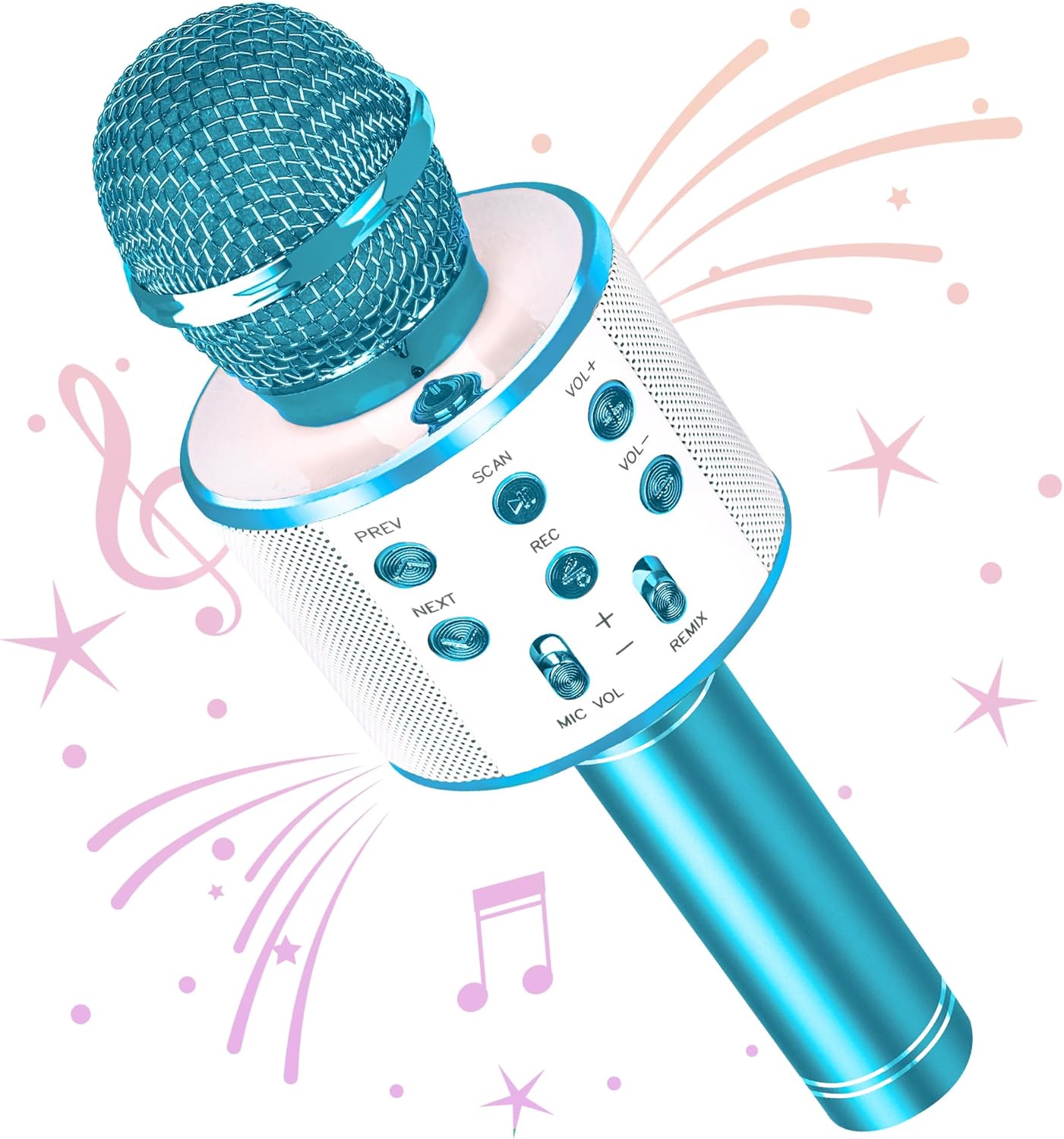 Wowstar Wireless Microphone, Karaoke Bluetooth Microphone for Kids Adults, Porta...