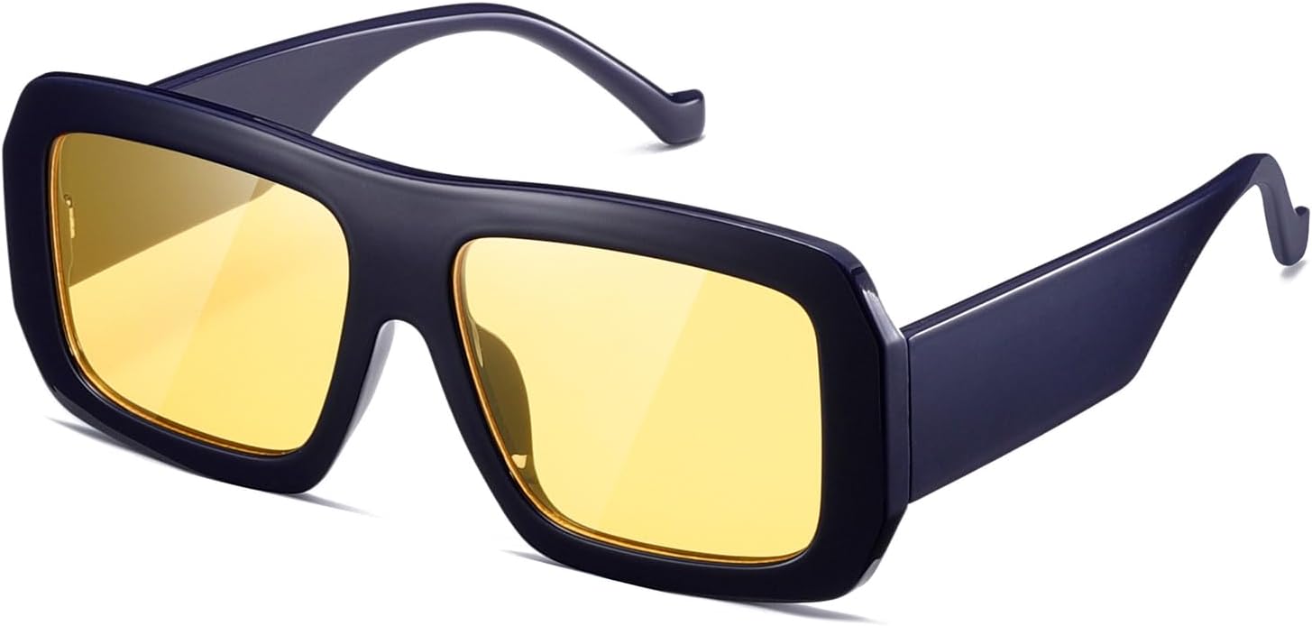 kimorn Sunglasses Womens Men Trendy Retro Sun Glasses Oversize Square Frame Shad...