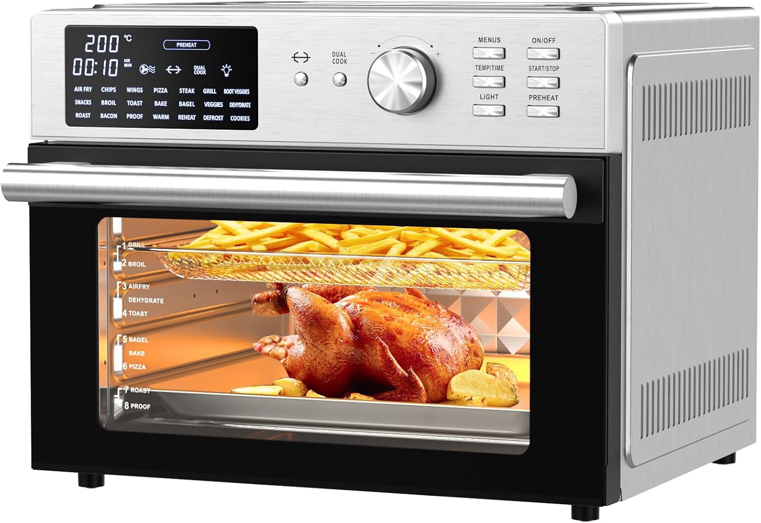 30L Air Fryer Oven With Rotisserie, 1800W & 21 Preset Mode Countertop Convection...