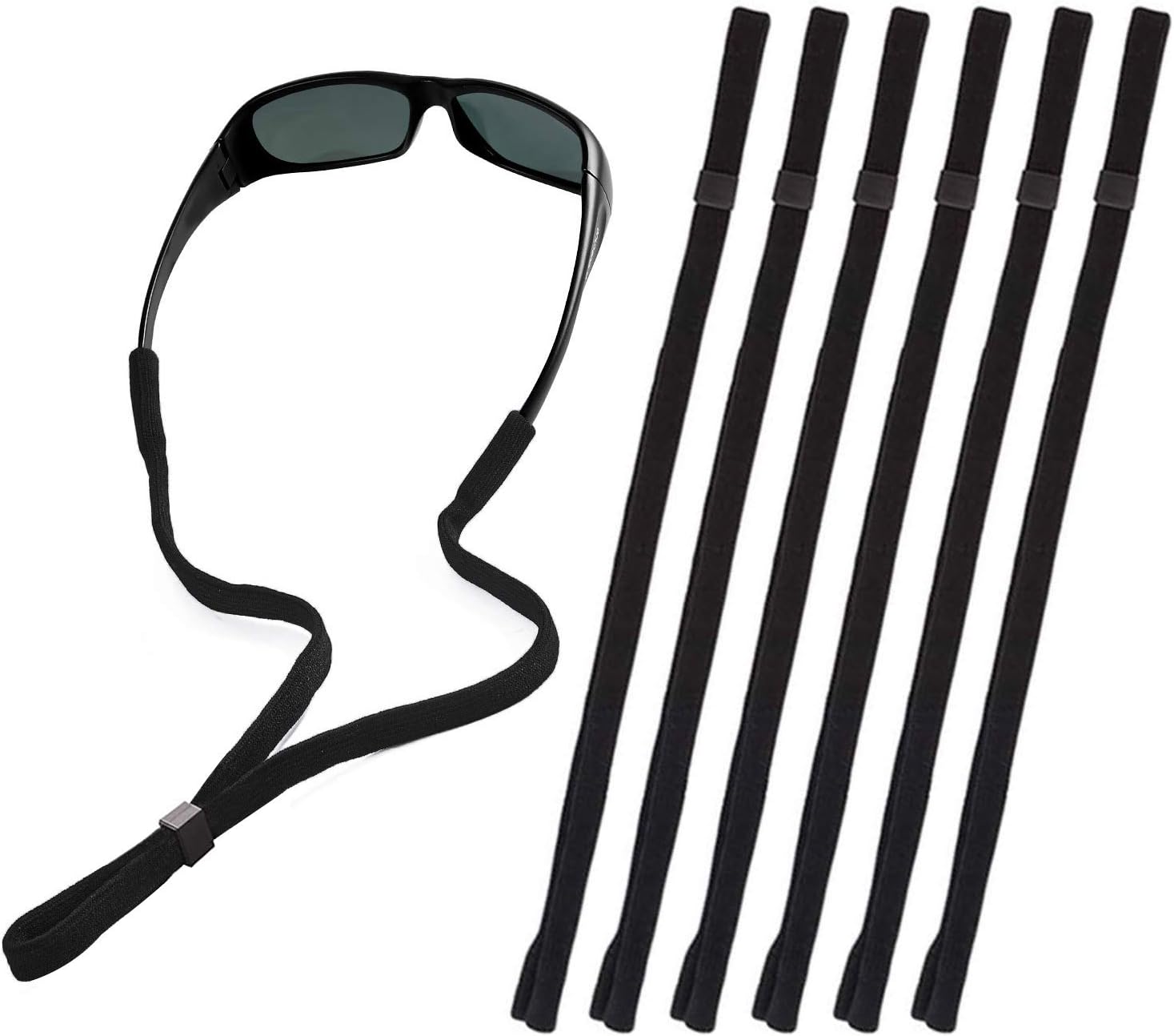 Black Glasses Strap, Sports Sunglasses & Eyeglasses Holder Straps for Men Women,...