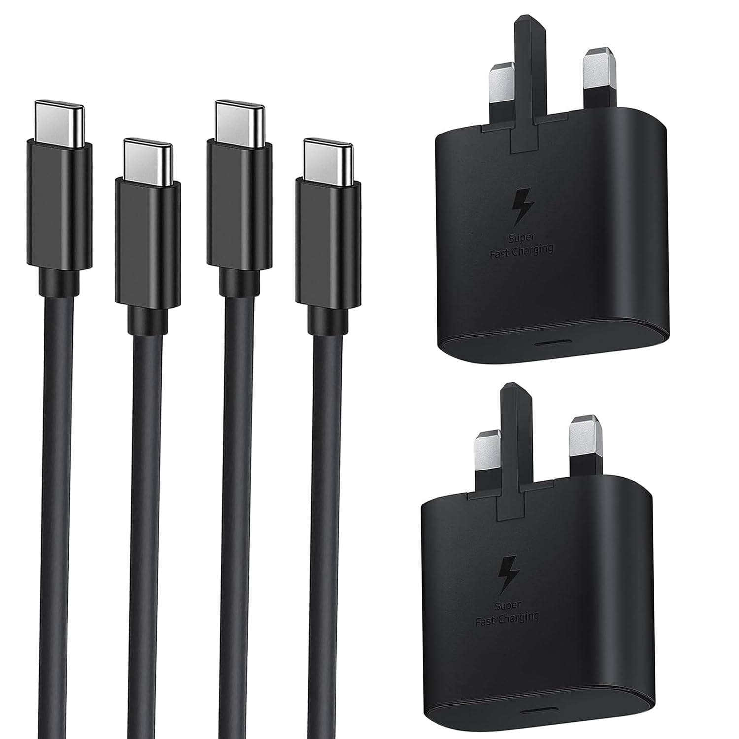 2 PACK Samsung Fast Charger Plug and Cable 1M, Type C Charging Plug and USBC to...