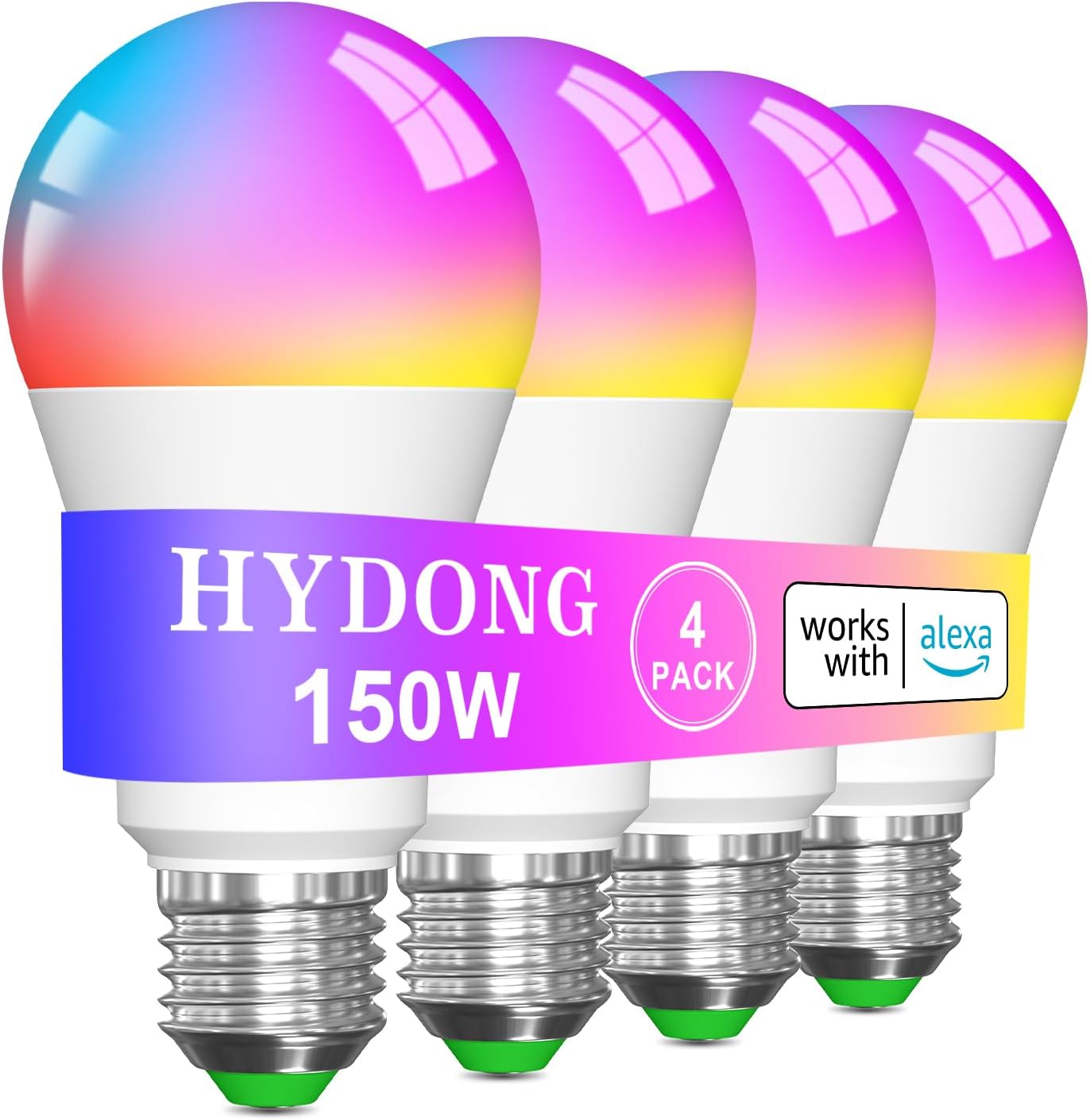 HYDONG Smart Light Bulbs 15W Color Changing Light Bulbs Compatible with Alexa On...