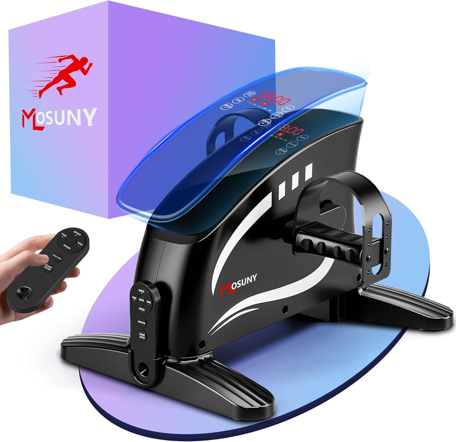 MOSUNY Electric Pedal Exerciser, Mini Exercise Bike 15 Adjustable Speed, Arm/Leg...