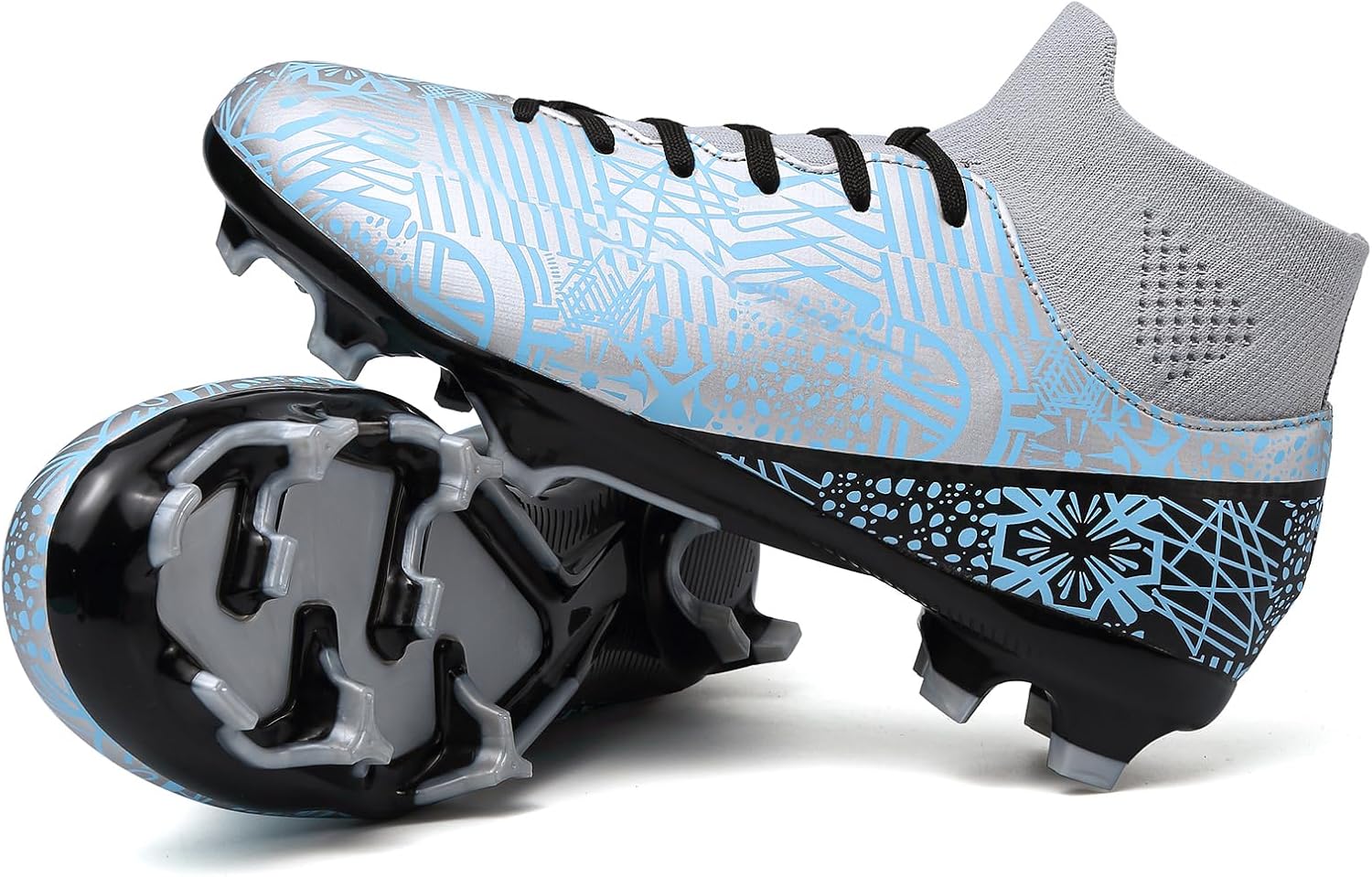 Kids Soccer Cleats Boys Girls Football Cleats Turf Soccer Shoes AG/FG 1 Little K...