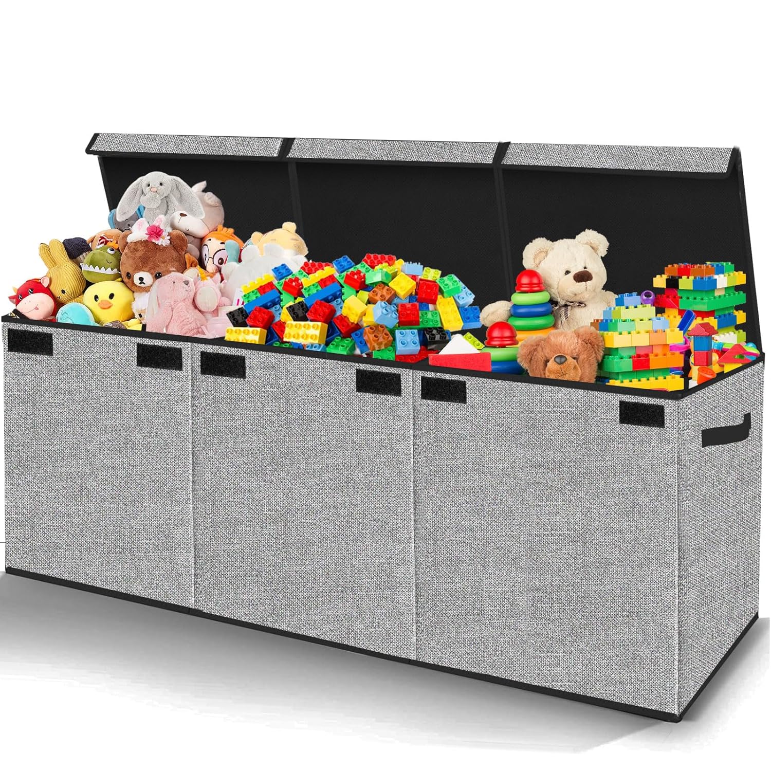 Extra Large Toy Box Chest with Lid, Collapsible Kids Toy Chest Boxes Organizers...