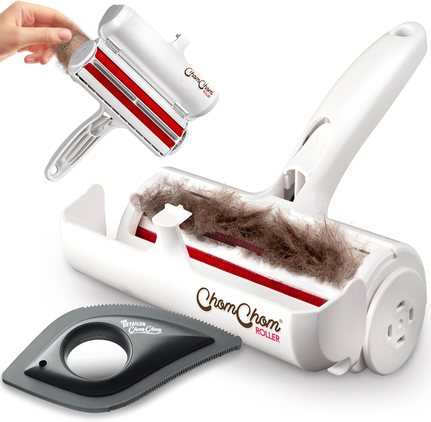 ChomChom Roller & Detailer Bundle - Pet Hair Remover and Reusable Lint Roller -...